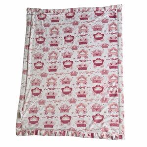 SL Home Fashion Pink Crown Carriage Baby Blanket Lovey Plush